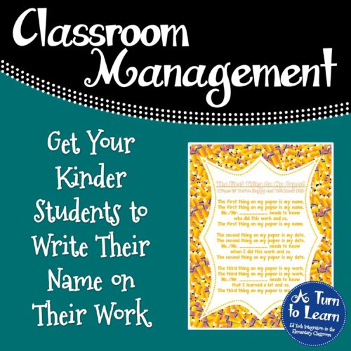 Get Your Kinder Students To Write Their Name on Their Work! • A Turn to ...